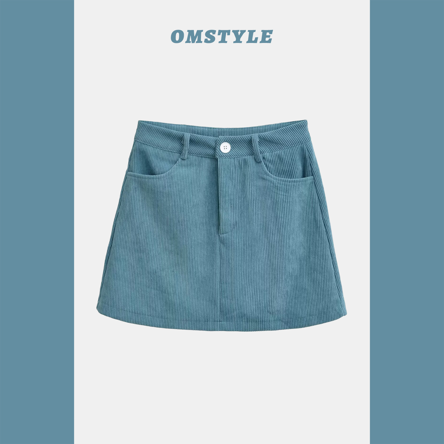 高腰复古灯芯绒短裙女