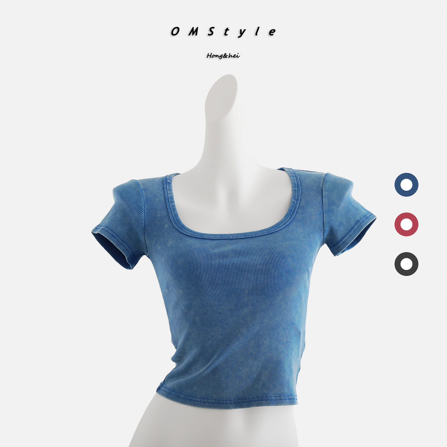 短袖做旧水洗纯棉薄款T恤