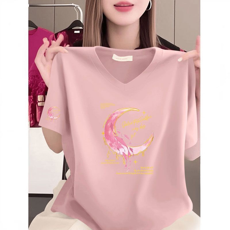 夏季纯棉短袖T恤时尚新款女