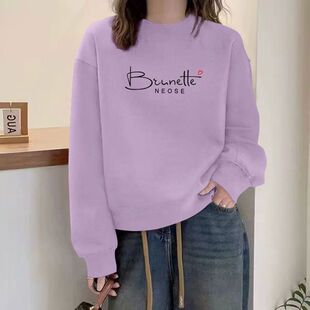 秋冬新款纯棉短款高腰卫衣女韩版洋气潮流宽松显瘦小个子印花上衣