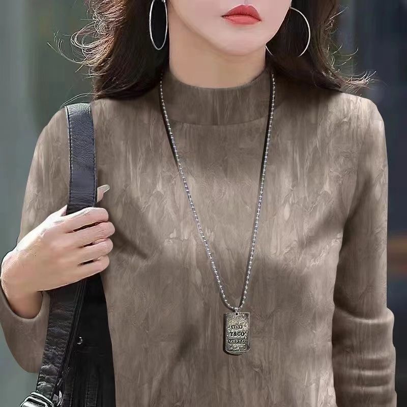 春秋时尚德绒半高领打底衫