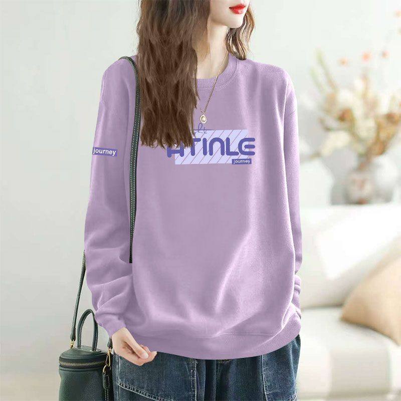 春秋爆款纯棉女士长袖卫衣时尚新款韩版洋气慵懒风宽松显瘦上衣服