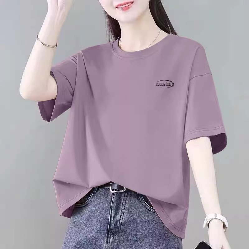 夏100%纯棉圆领短袖印花T恤