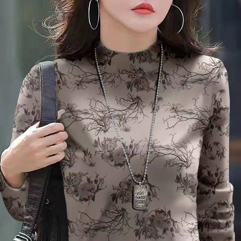 春秋国风半高领女士打底衫