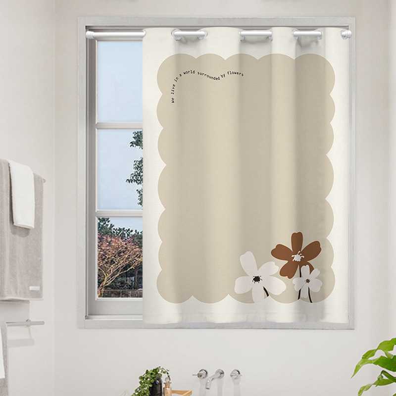 卫生间浴室窗帘防水防走光小窗户简易遮挡挂帘子新款免打孔全遮光