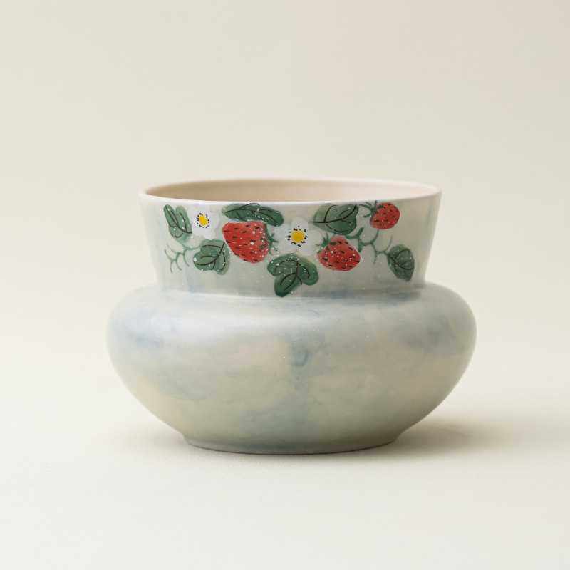 跨境手绘草莓茶渣缸建水油画风茶洗陶瓷废水桶茶水缸杯桌面干泡缸,电子元器件市场,其它元器件,淘宝优惠券,粉丝福利购,淘宝优惠卷