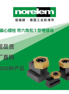 norelem德国原厂直供诺瑞朗NLM04436夹紧偏心螺栓带六角T型槽螺母