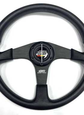 厂家直销新款仿赛车转向盘PU方向盘14寸改装方向盘350mm新款无限