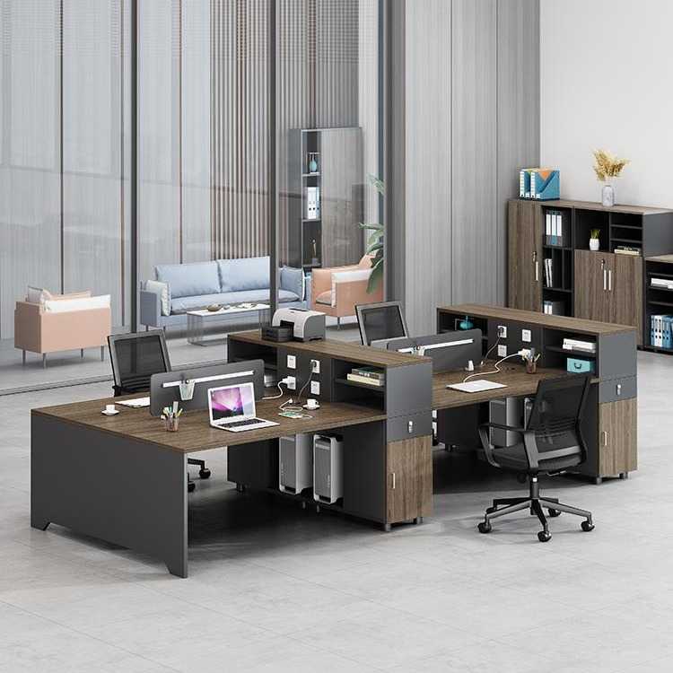 办公室办公桌4//6人位现代简约工位屏风员工职员办公桌椅组合双人
