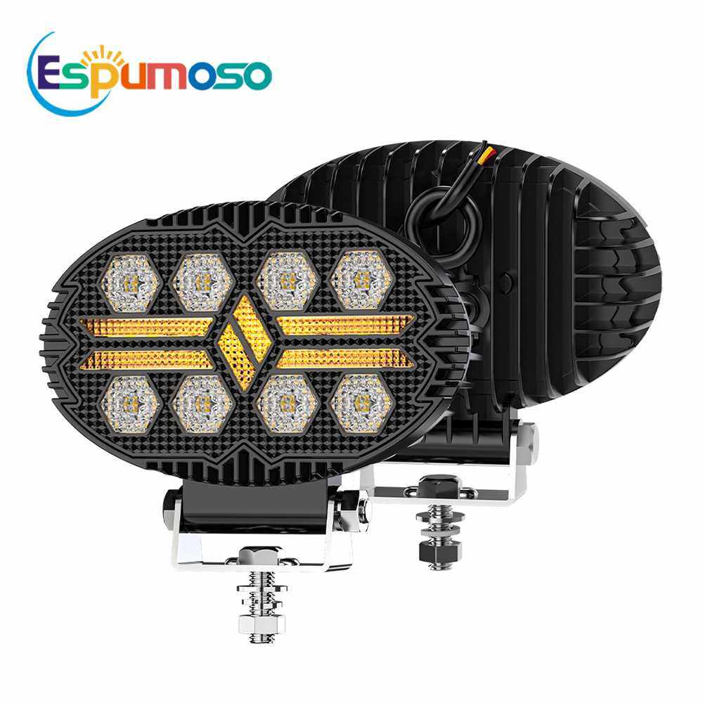 厂家黑武士5.5英寸椭圆8led工作灯改装汽车LED泛光灯铺路带