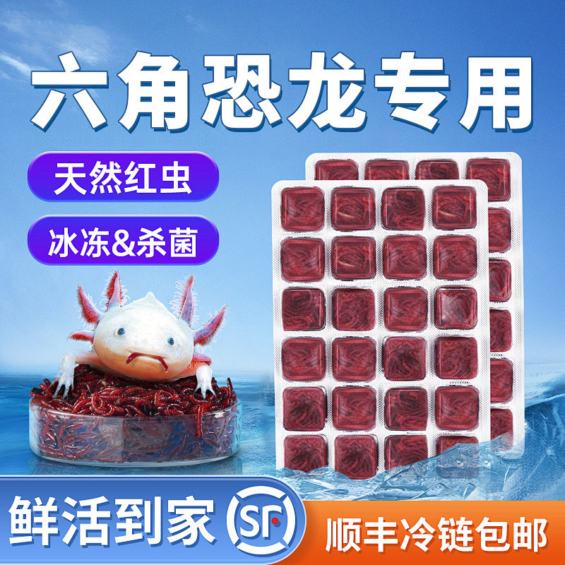 冷冻红虫红赤虫红线虫六角恐龙鱼观赏鱼热带鱼通用型鱼食乌龟饲料
