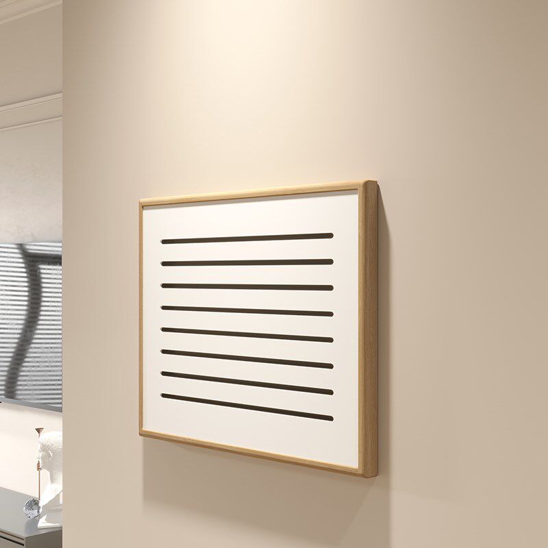 黑胡桃实木弱电箱遮m挡装饰盖板免打孔电表箱画多媒体网线盒遮挡