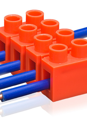 快速接线端子H2519-2/3/4/6/8/10/12M位铜端子排对接端子台并线器