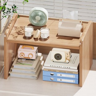 办公桌台面收纳置物架双层u书桌收纳架子桌面小书架工位简易储物