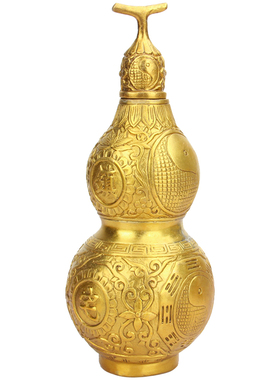 铜葫芦摆a件  开盖铜葫芦八卦摆设