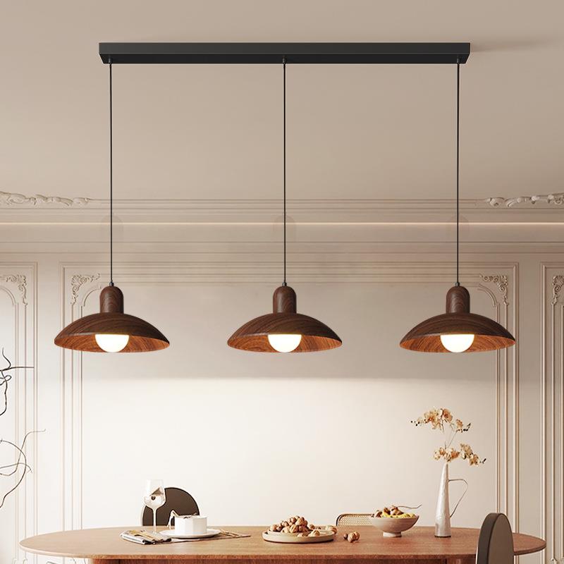 原木风格全光谱护眼餐厅灯吊灯现代简约极简饭厅灯广东中山灯具