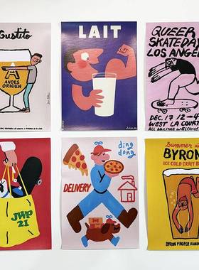 《happy time》冰箱贴画多巴胺餐厅厨房墙面装饰画酒吧咖啡店海报