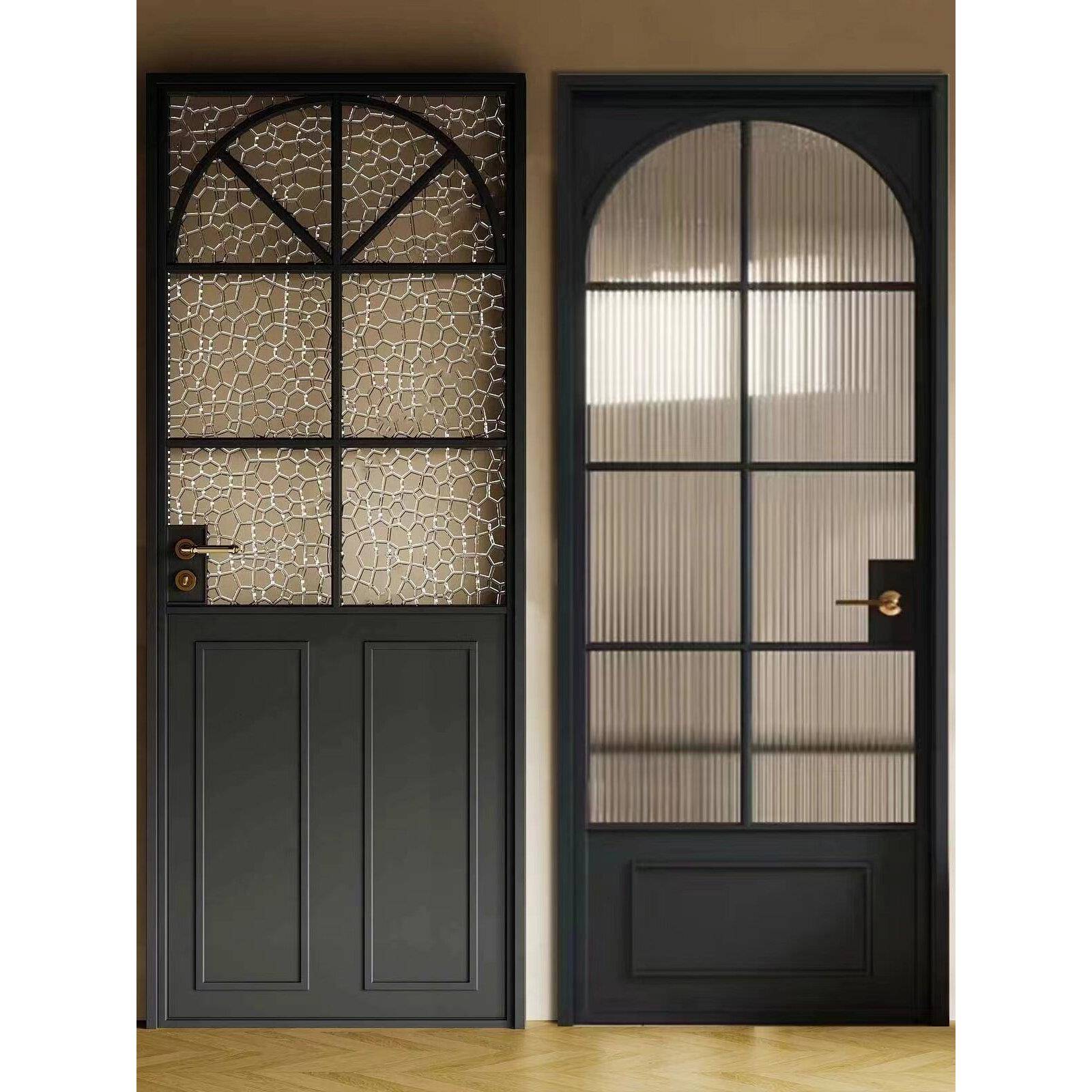 法式复古卫生间门洗手间阳台铁艺玻璃门厕所门店铺门定制拱形门