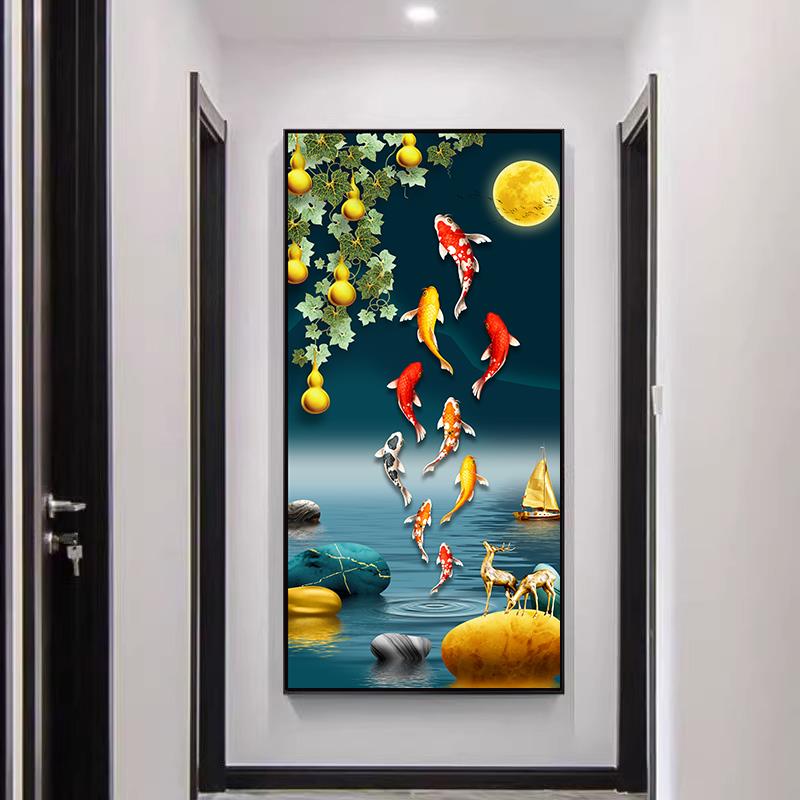 3d立体墙贴画自粘墙纸门贴客厅玄关背景墙户走廊过道装饰画壁纸图片