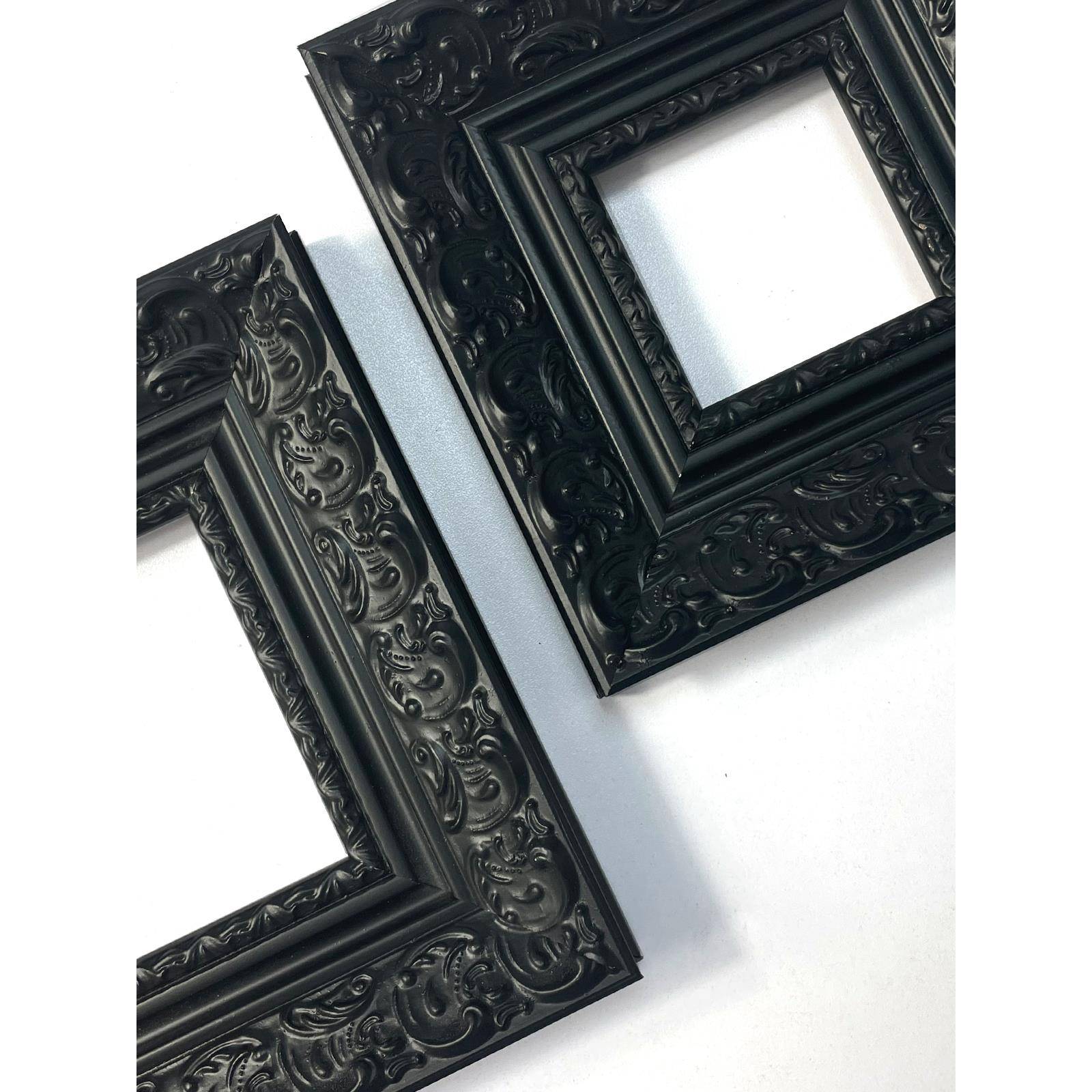 金泰凡画框黑色法式复古实木相框油画印花外框哥特小尺寸装裱定制