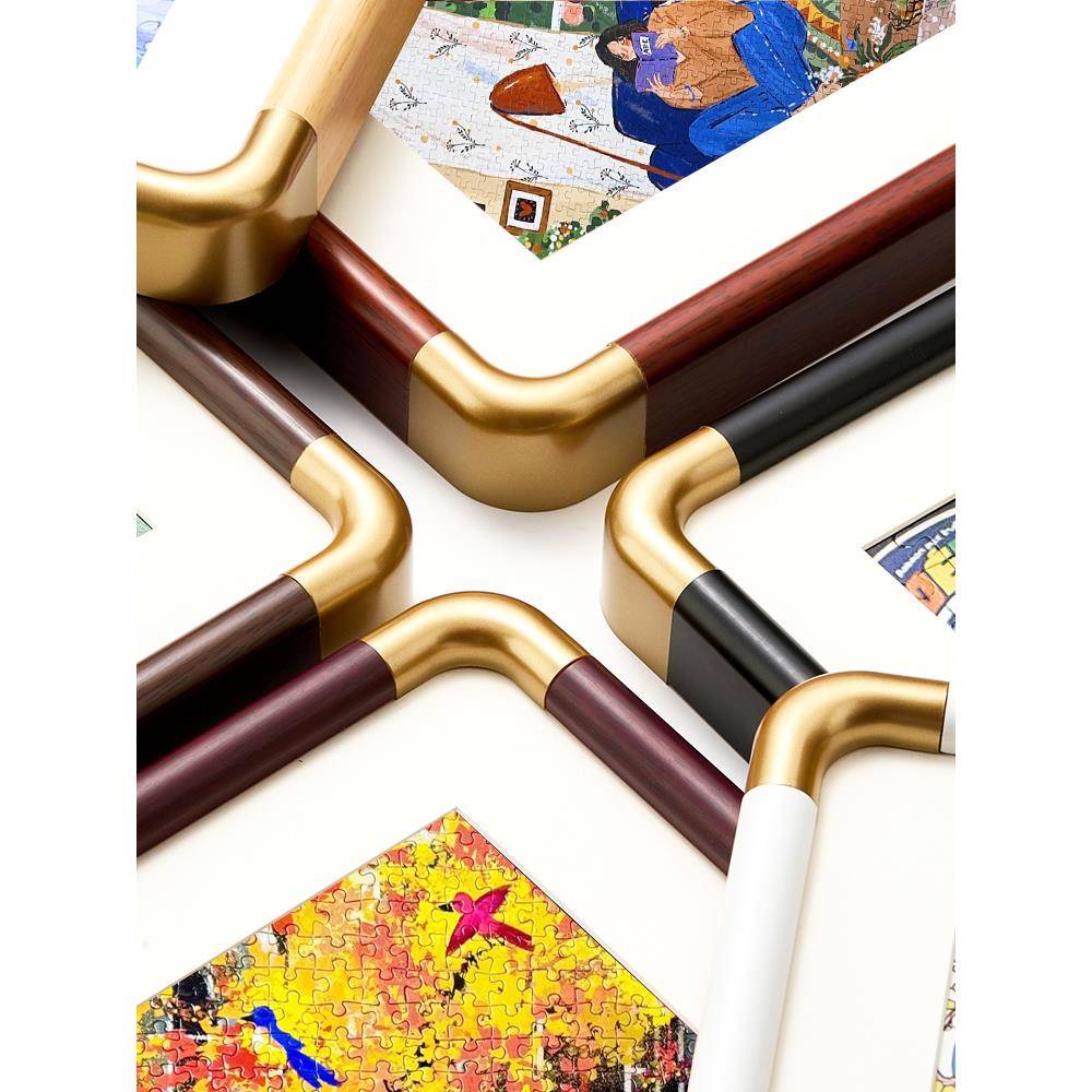 拼图相框1000片拼图裱框300 500 2000块70x50x75仿铜角画框架定制