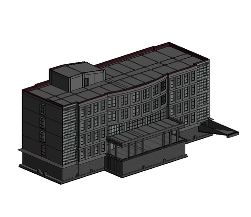 广联达大厦BIM模型带图纸成品参考revit文件2018版本四层办公楼