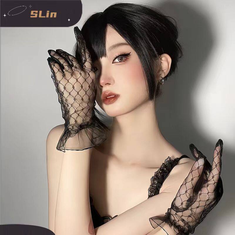 新款蕾丝手套成人新娘婚纱白色有黑色表演lolita袖套jk日系可爱