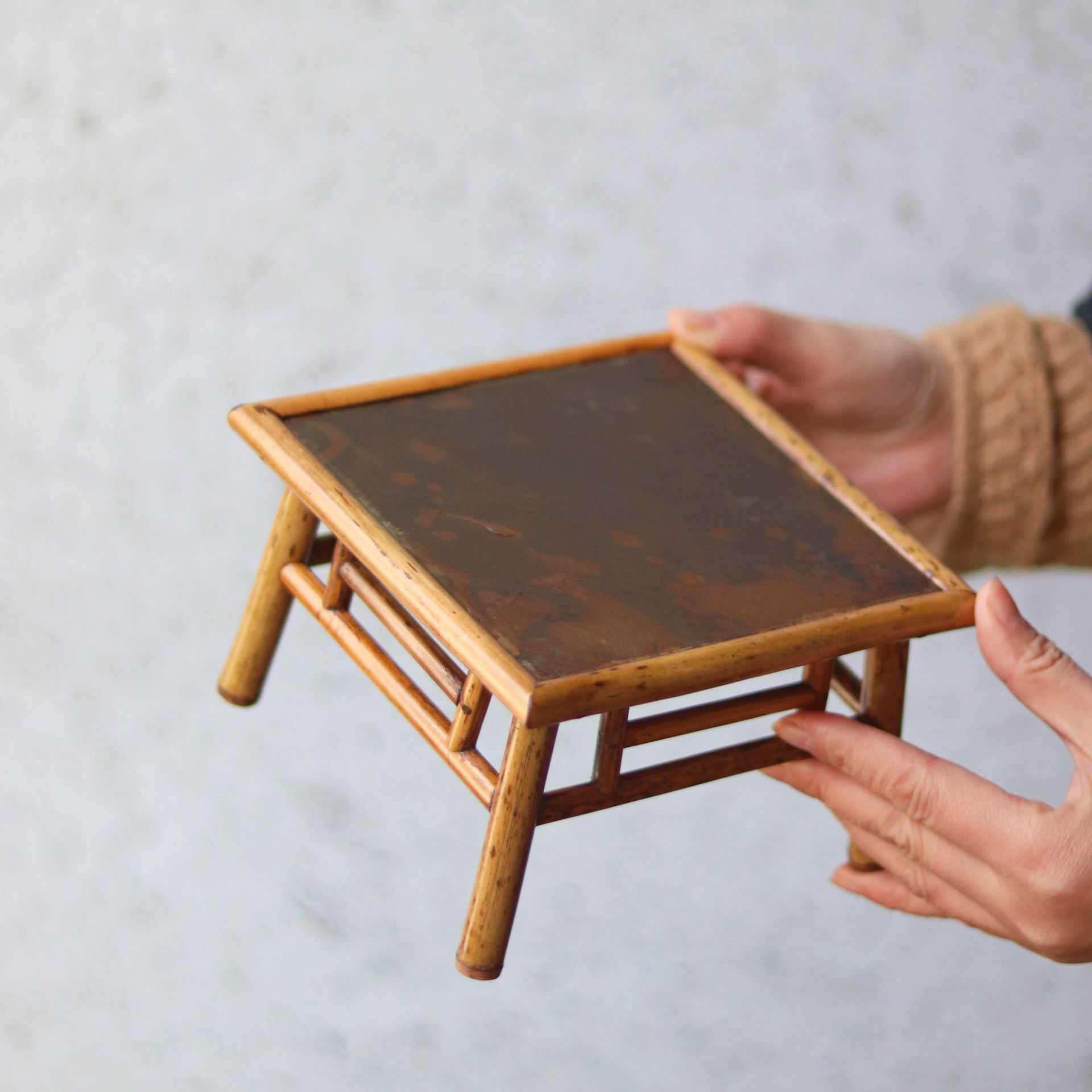 中式岩石干泡茶台茶托盘壶承功夫茶盘茶垫梅鹿竹展示置物架收纳台