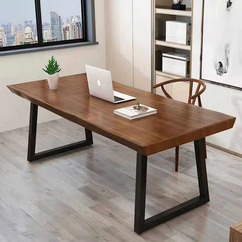 桌子美式工业风实木办公桌写字桌简约现代台式loft长桌电脑桌书桌
