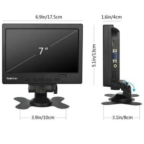 高清7寸车载液晶显示器HDMI VGA货车大巴车 公交监视器头枕显示屏