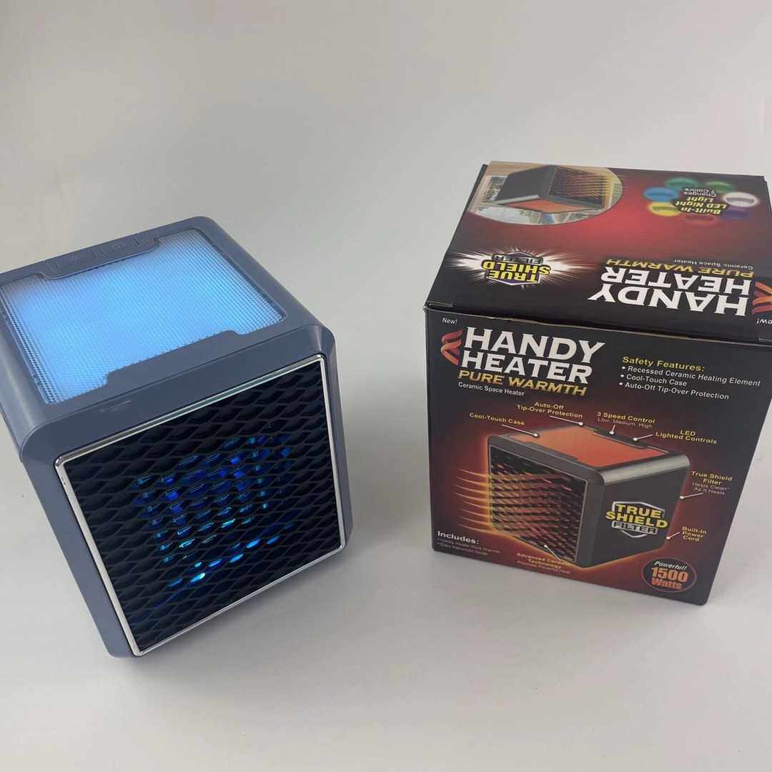 七彩灯方形暖风机倾倒断电1500瓦三档风力桌面取暖器