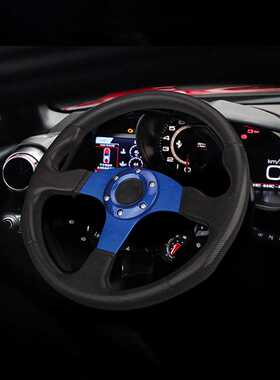 一件代发汽车改装方向盘 PU赛车方向盘 竞技游戏方向盘 14寸350mm
