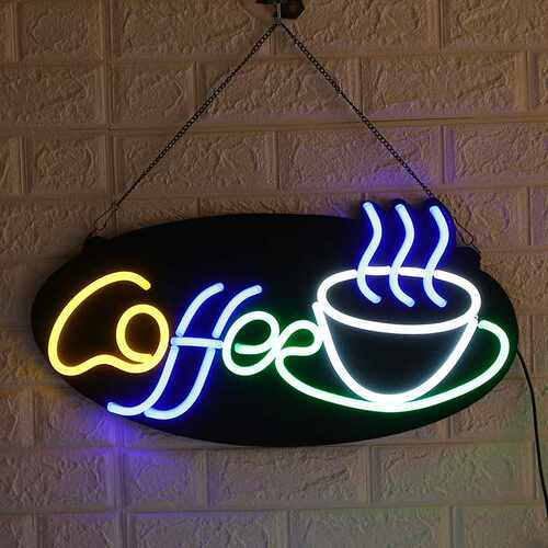 跨境LED广告牌义乌霓虹灯霓虹灯壁挂装饰发光coffee柔性霓虹灯