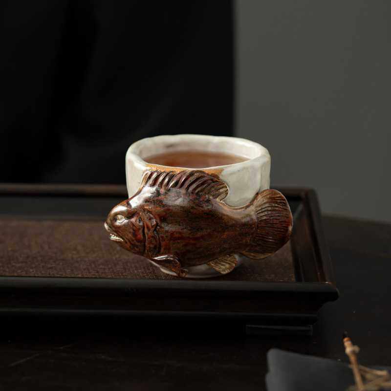 宋朴苏扬烨大师纯手工年年有鱼粉引主人杯品茗杯萩烧茶杯礼盒装,玩具/童车/益智/积木/模型,垂直悬浮玩具,淘宝优惠券,粉丝福利购,淘宝优惠卷