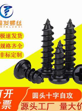 碳钢PA黑色圆头十字自攻螺丝M1.7-M4.自攻螺丝钉