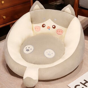 猫咪蒲团坐垫靠i背一体地上蒲团懒人坐墩卧室家用地板厚屁垫日式