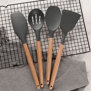 硅胶厨具专用耐温烹饪锅铲套装 硅胶厨具四件套不粘n锅铲勺套装 工