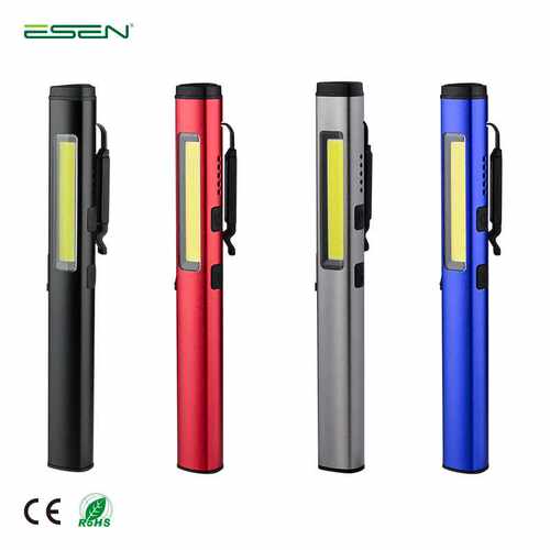原厂直销铝合金笔形工作灯LED汽车维修灯COB笔夹灯USB充电工作灯