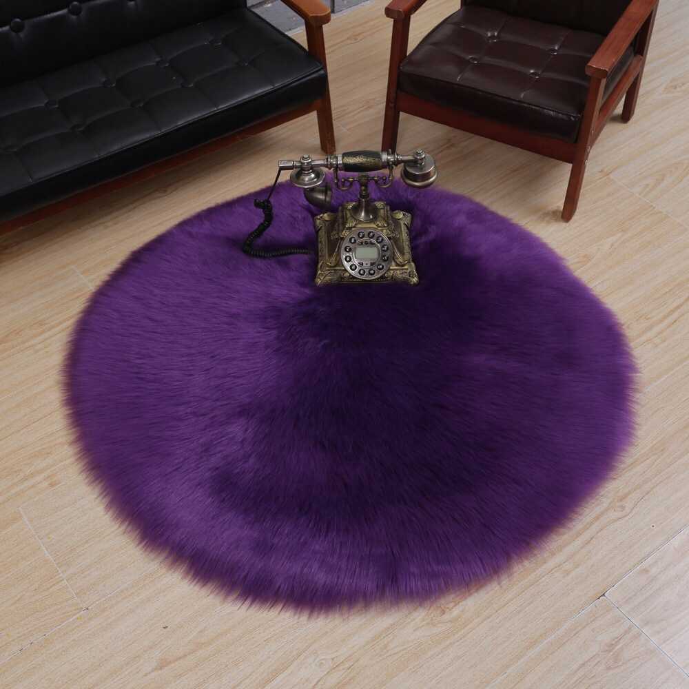 圆形地毯卧室床边毯毛毛地毯梳妆凳毯长毛绒地垫装饰家用飘窗垫