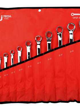 捷科OFSF-S11镜抛双梅扳手梅花两用扳手组呆扳手8-27mm11支装