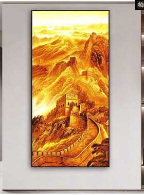2024新款高端新款万里长城江山如此多娇入户玄关过道走廊装饰挂画