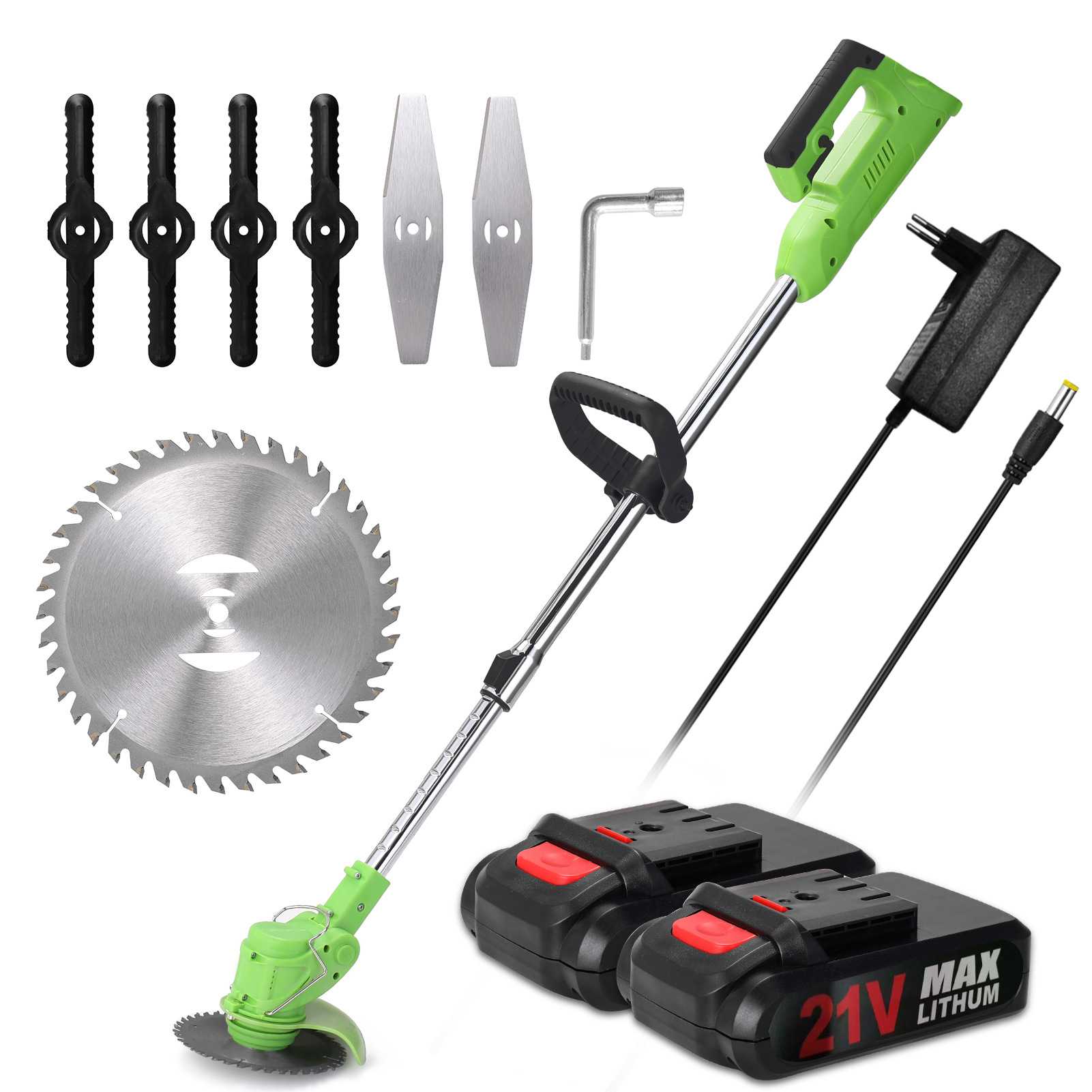 电动割草机可充电无绳割草机修剪机自动释放割草机便携式花园割草