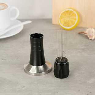 咖啡压粉锤布粉针意式咖啡机不锈钢布粉器布粉压粉二合一压粉锤