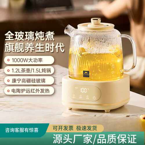 二代养生壶全玻璃家用多功能小型办公室新款煮茶器烧水壶花茶