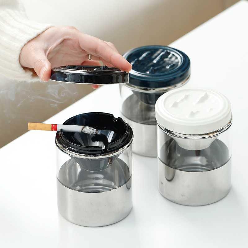 慕舍创意烟灰缸高颜值带盖家居办公室商用活动礼品杯 定制LOGO