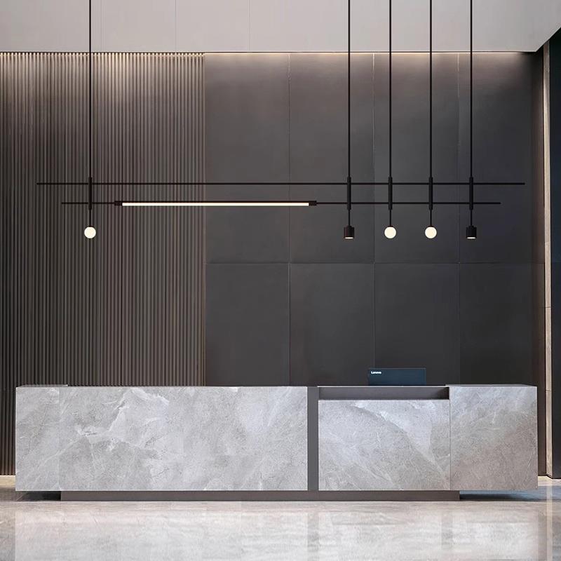 新款简约长条吊灯创意售楼部办公前台咖啡厅吧台会所酒店餐厅吊灯