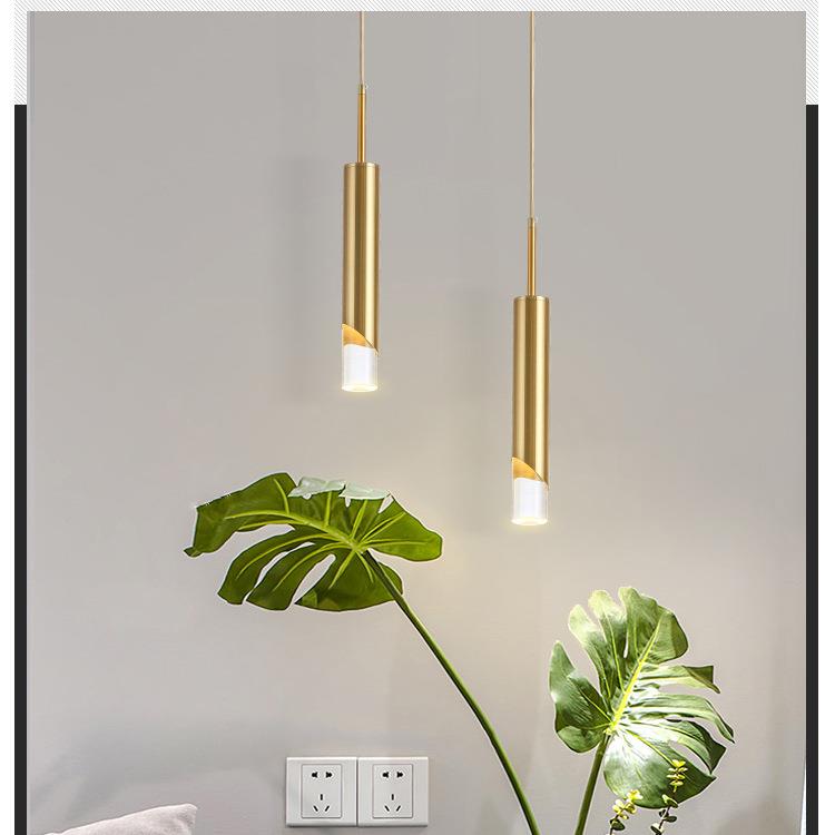 北欧卧室床头小吊灯后现代简约个性设计师金色餐厅吧台奶茶店吊灯