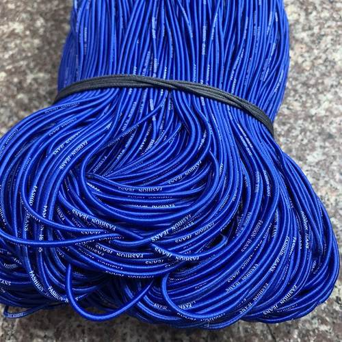 量大优惠现货胶涤纶材质直径0.25cm印字圆松紧带服装绑带鞋等辅料