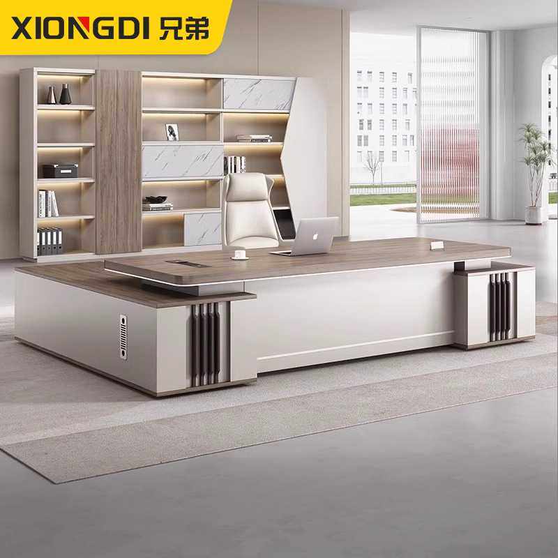 老板办公桌现代简约总经理大班台办公室全套家具桌椅组合总裁桌子