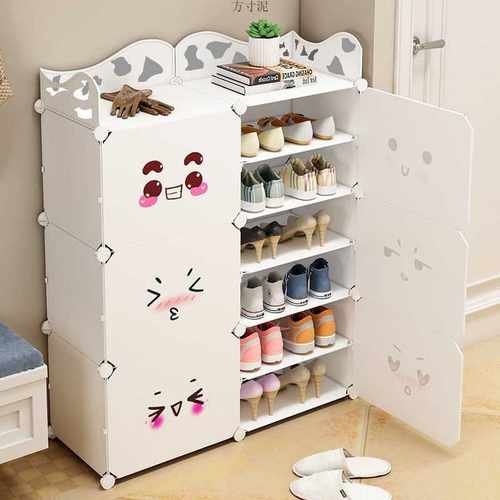 鞋架子简易多层鞋柜经济型家用带门防尘实木宿舍门口收纳一件